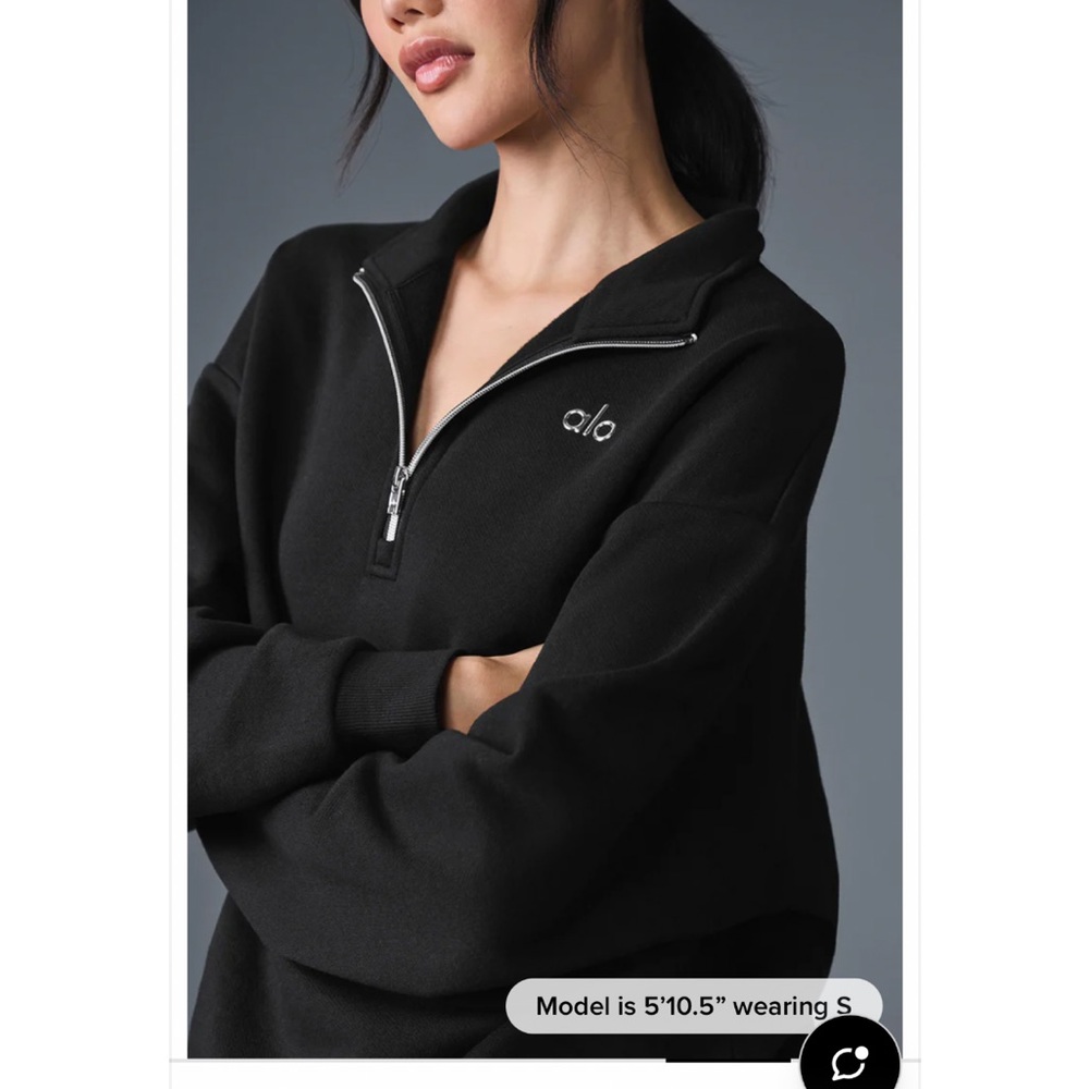 ALO Women's Black accolade Half-Zip Pullover Size Large NWT - Picture 5 of 5